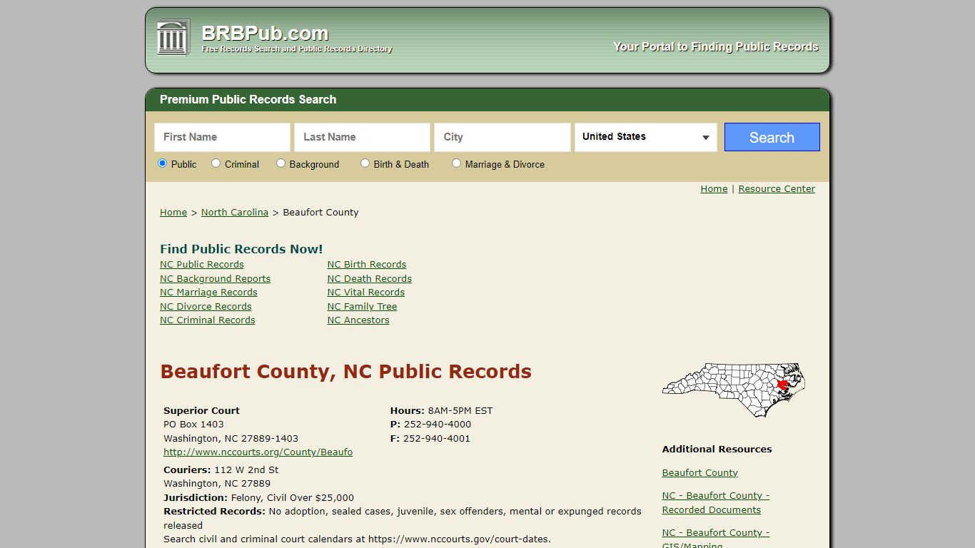 Beaufort County Public Records | Search North Carolina Government Databases