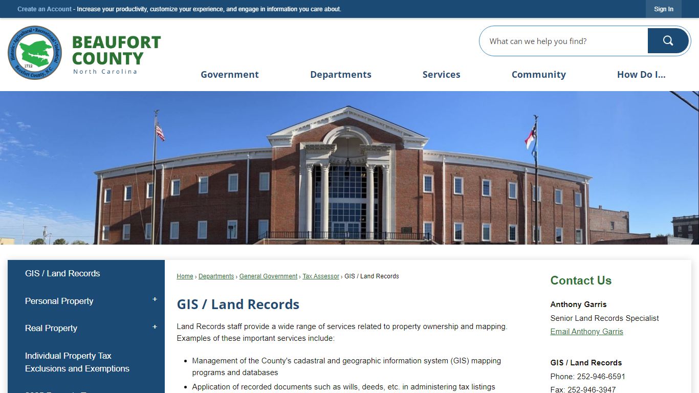 GIS / Land Records | Beaufort County, NC